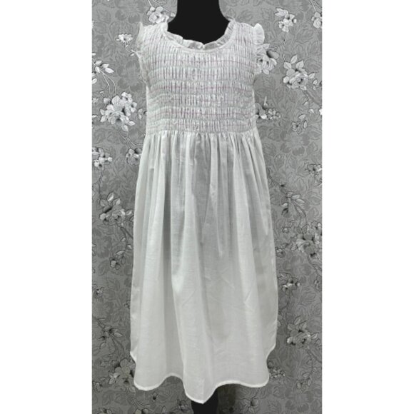 SoieRose Girls Victorian Cotton Heirloom Dress with Red Smocking – SR-1238 - Picture 2 of 6